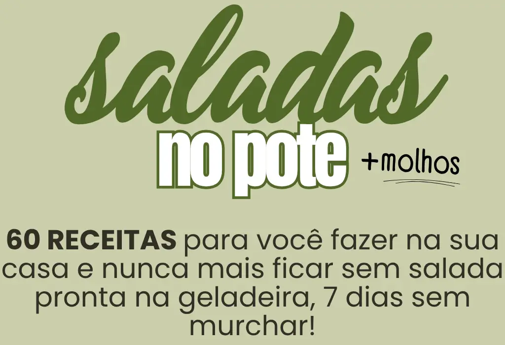 Salada no pote fresquinha, pronta para comer